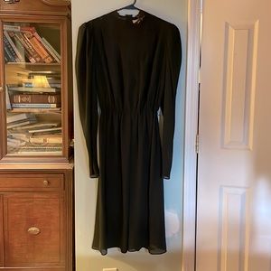 City Lite Vintage Black Sheer Dress with belt loops